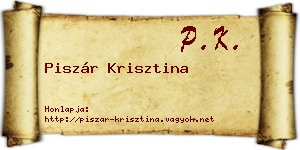 Piszár Krisztina névjegykártya