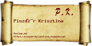 Piszár Krisztina névjegykártya