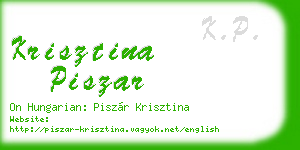 krisztina piszar business card